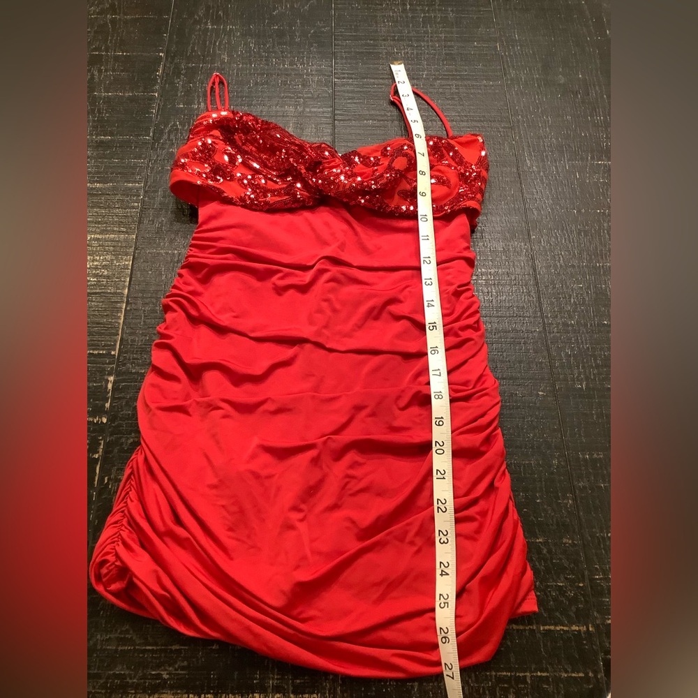 Lucy in the Sky HOCO Red Mini Dress with Sequins - Picture 4 of 8
